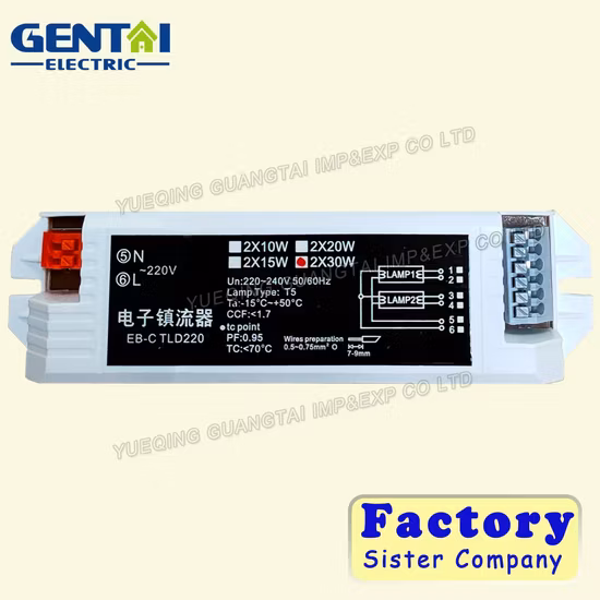 Reator eletrônico T5 para lâmpada UV tipo H tipo U tubo de lâmpada invólucro de plástico